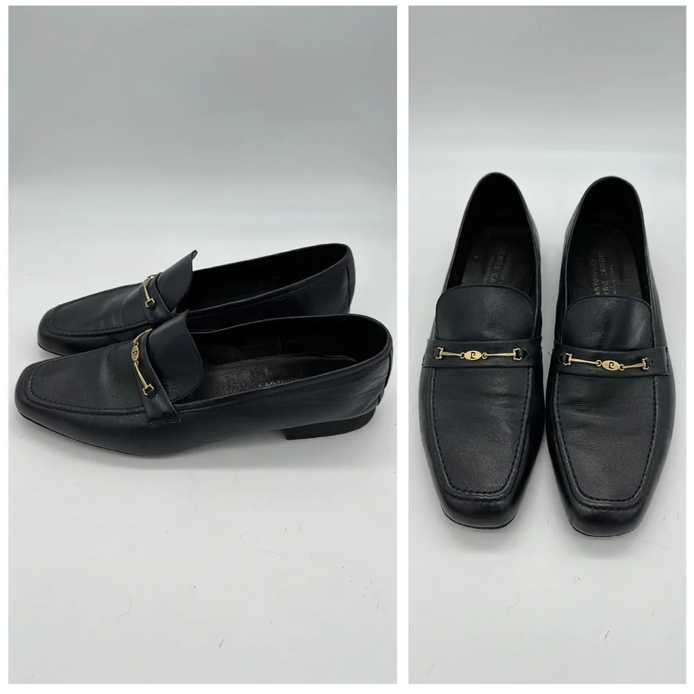 Vintage Pierre Cardin Navy Dress Shoes Loafers Size 10 - Picture 1 of 8